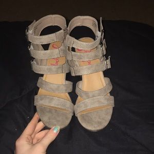 Brown / light gray heels/sandals